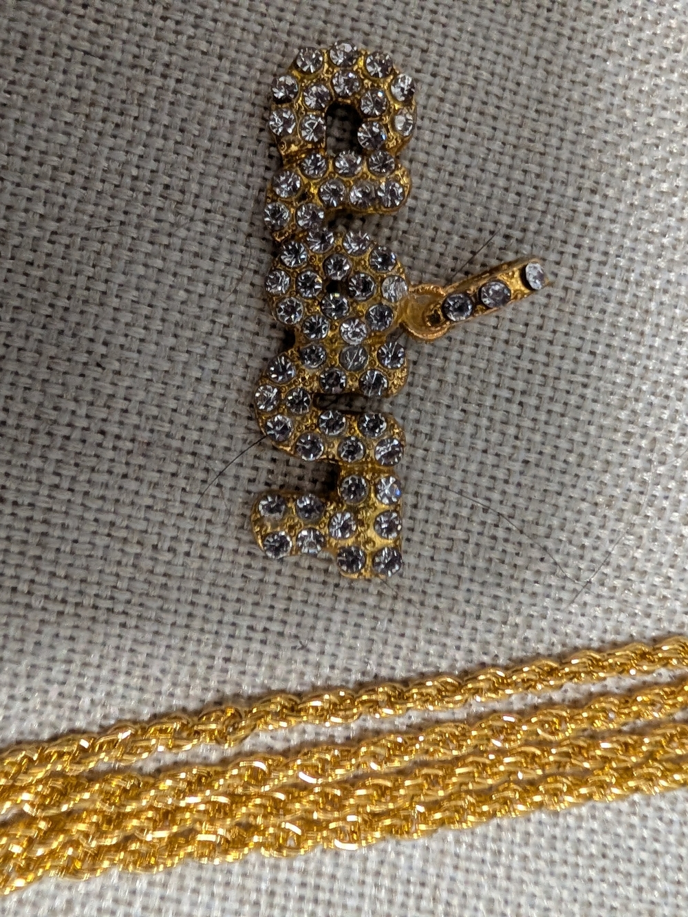 "Clout" Gold Rhinestone Pendant Necklace